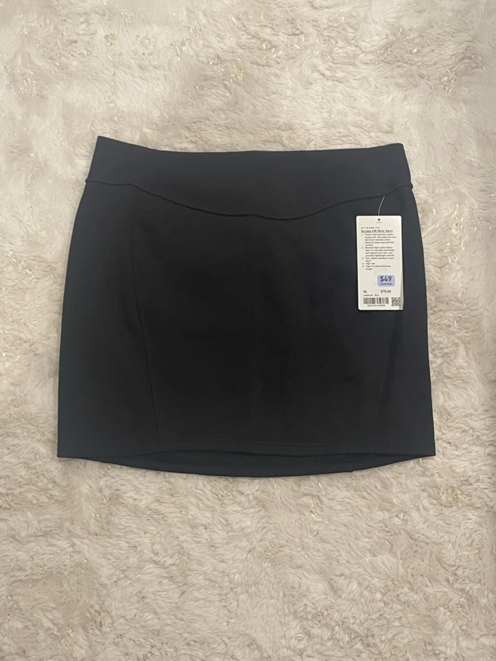 NEW NWT Lululemon Scuba HR High-Rise Mini Skirt Black XL X-large Extra 12